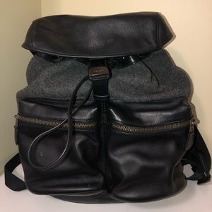 Coach leather and wool backpack